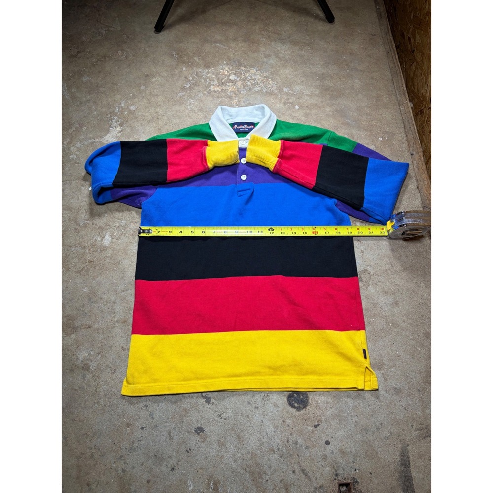 Rowing Blazers Mens Multicolor Striped Rugby Shirt Small Made in Portugal - Picture 6 of 8